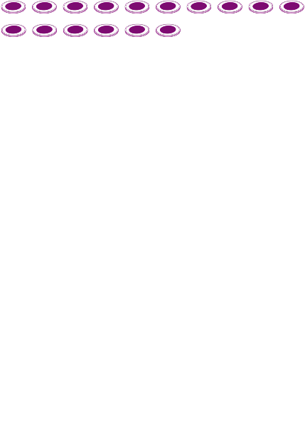 16 lilafarbene Münzen